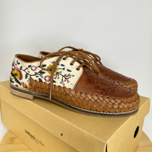Sundance Catalog Laidback London Leather Coriander Oxfords Size US 7 $188 - Picture 10 of 10